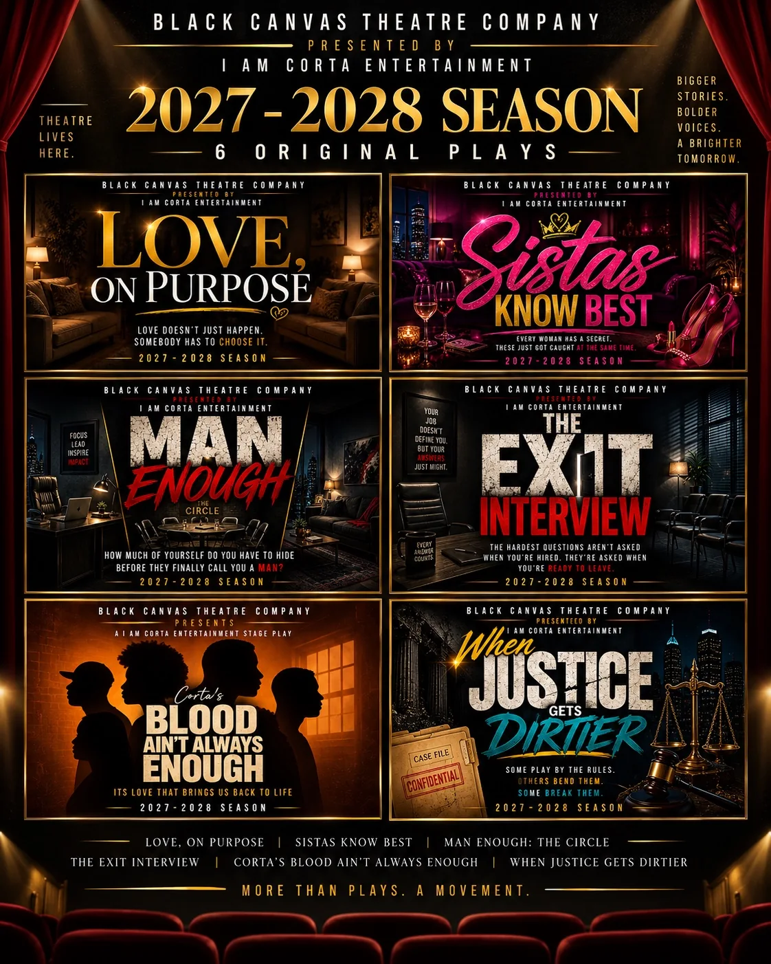 Black Canvas Theatre Company 2027–2028 season poster