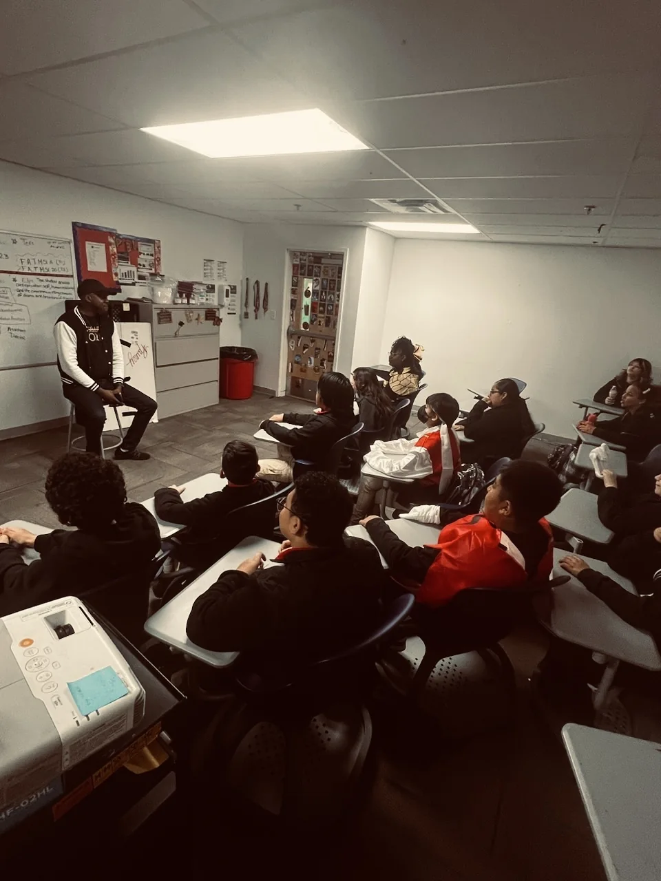 CORTA speaking to a classroom of creative participants