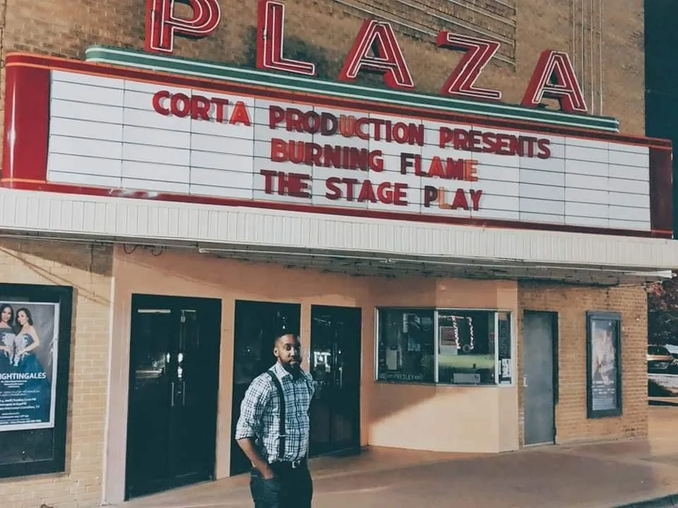 Theatre marquee for Burning Flame