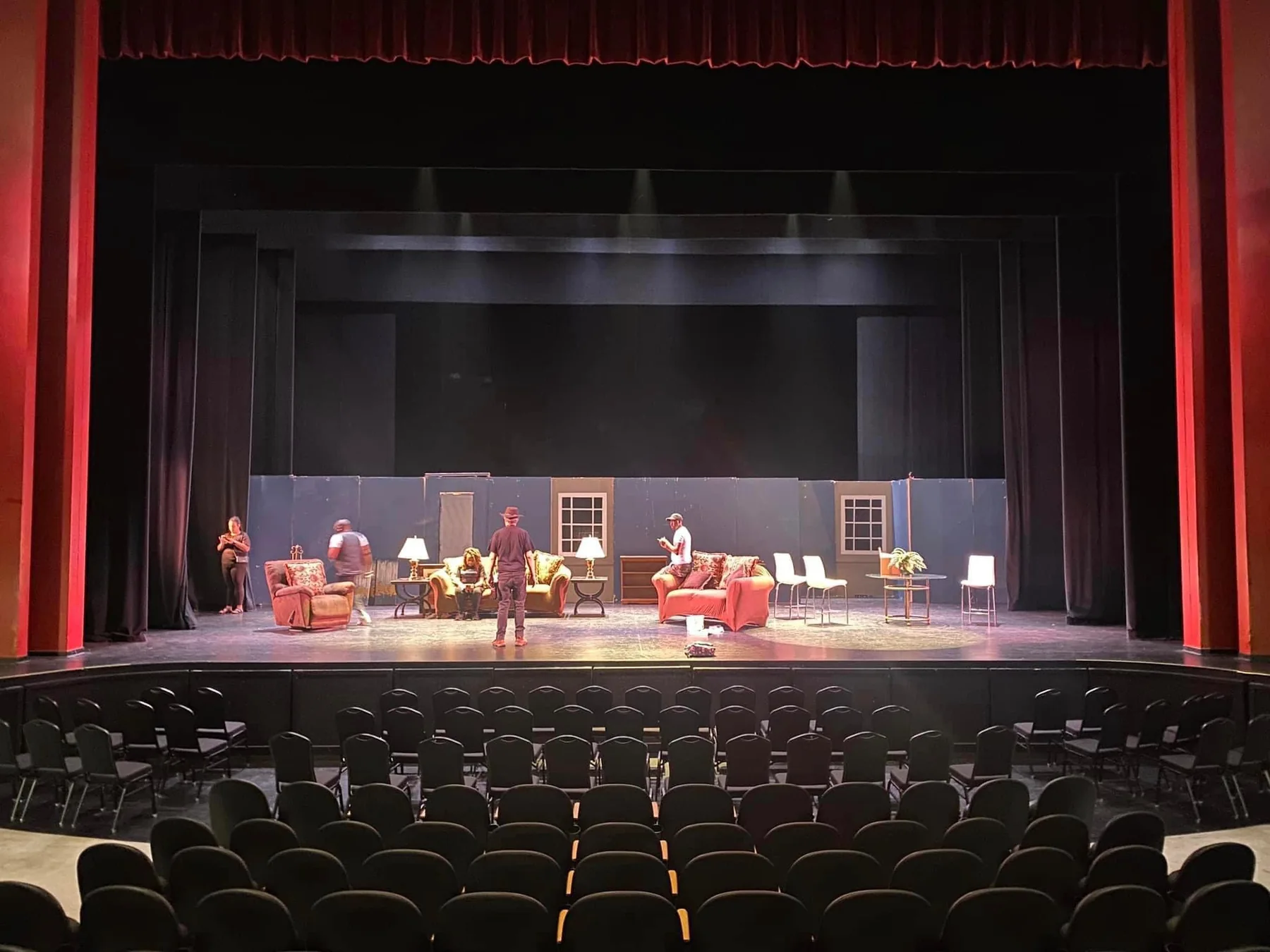 Theatre stage and seating before a performance