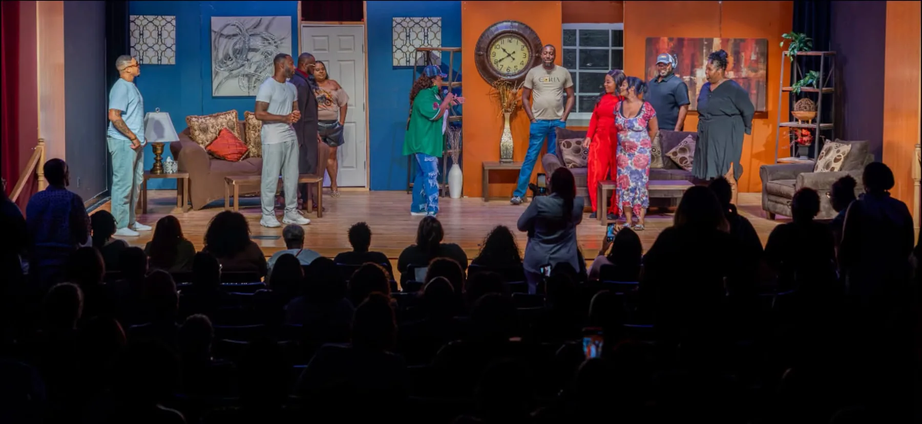 Cast during a live stage moment